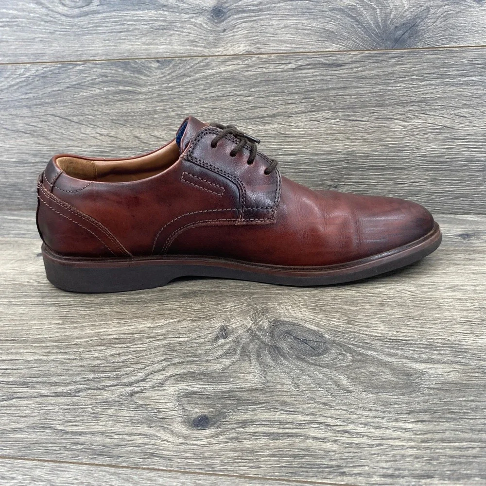 Clarks Tilden Walk Derby Shoes Mens 9.5 Brown Leather Extreme Comfort Lace Up